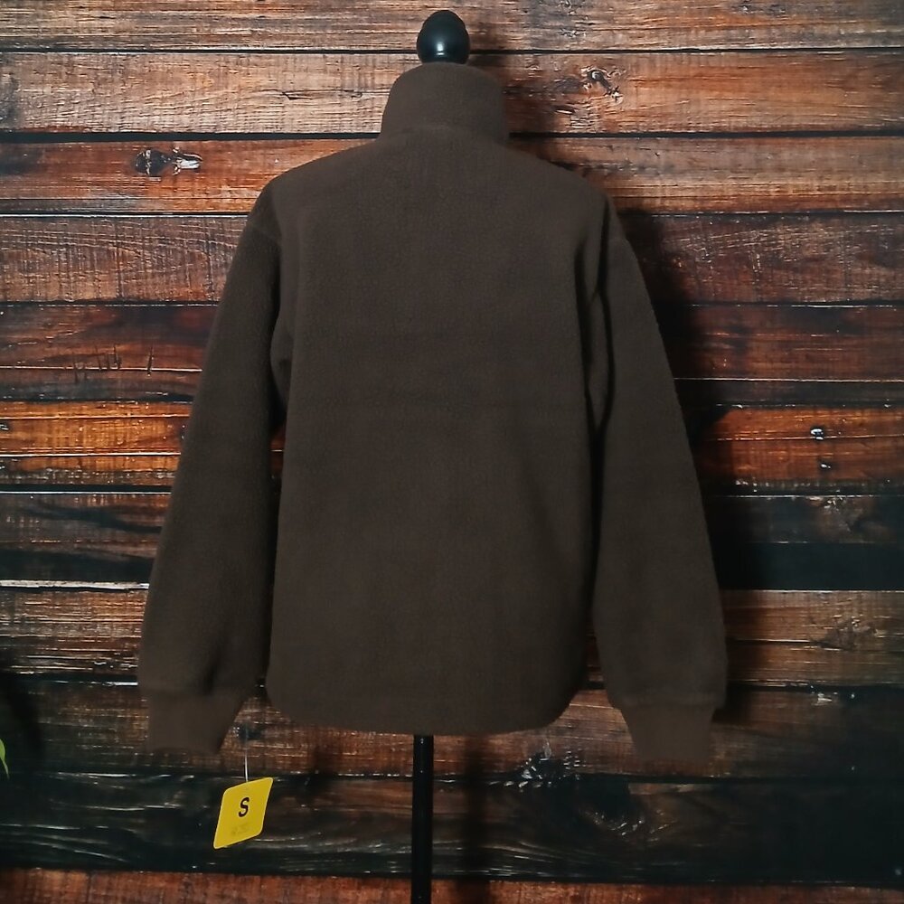 NWT Mondetta Jacket S Brown Sherpa Fleece Full Zip Snap Pockets - Picture 6 of 11